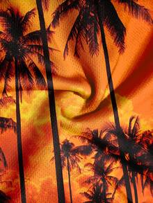 男士热带印花无袖上衣和短裤套装，休闲度假装 - 彩色 - 查看 6