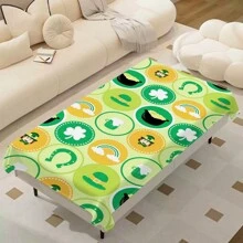 1 Piece Rectangle Waterproof Table Cloth With Four-Leaf Clover Print, Wipe-Clean Reusable Tablecloth Suitable For Outdoor Tables, Picnics, Camping, Dining Tables, Coffee Tables, Desks And Vanity - Ideal For Parties And Holidays