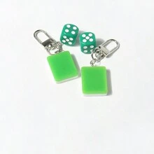 1pc Creative Mahjong Charm Pendant, Simple Backpack Key Chain Decoration, Gift, Daily Accessories, Student Supplies, Chinese Style