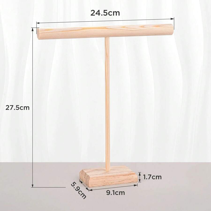 Solid Wood Jewelry Props Display Stand Bracelet Necklace Hair Band Jewelry Storage Display Rack With Wooden Base Supply - Apricot - View 1