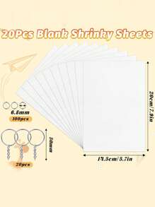 5 件/12 件/140 件//165 件/170 件/183 件 Shrinky Dink 钥匙扣套件、创意钥匙扣、DIY 钥匙扣、Shrinky Dink 套件（含 Shrinky Dink 片）、耳钩、珠链、玉米纽扣、空白 Shrink Dink 纸、龙虾扣、打孔器、彩色铅、开口环和钥匙扣，适用于工艺品珠宝制作 DIY - 彩色 - 查看 14