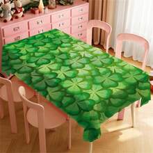 1 Piece Rectangle Waterproof Table Cloth With Four-Leaf Clover Print, Wipe-Clean Reusable Tablecloth Suitable For Outdoor Tables, Picnics, Camping, Dining Tables, Coffee Tables, Desks And Vanity - Ideal For Parties And Holidays