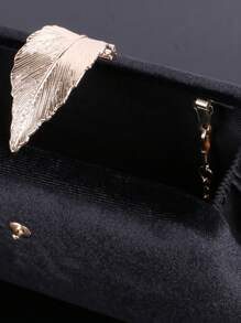 1 件高端天鹅绒水钻金属扣女士手拿包/女孩礼物、婚礼/派对包、晚装包，非常适合派对婚礼舞会晚宴/宴会搭配节日派对礼服晚礼服和亮片礼服 - 黑色 - 查看 6