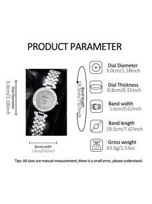 Women's Small Watch Luxury Style Luxury Simple Creative Gorgeous Romantic Quartz Watch Birthday Valentine Thanksgiving Gift For Her Romantic Gift - 銀色 - 查看 5