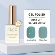 GLOZ 15ML Gel Nail Polish, Green Color Soak Off Gel Polish Nail Art Manicure Salon DIY Gel Nail Design Decoration At Home Nail Lamp Needed Nails Manicure Kit Gift