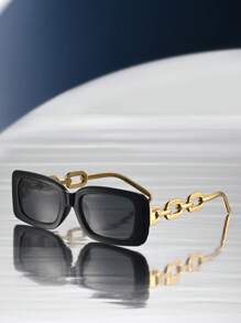 1 Pair Rectangular Full Frame Fashion Glasses, Fashion For Music Festivals, Street Photography, Outdoor Travel, Dates, Casual Wear For Summer Beach Vacation,Outdoor,Travel