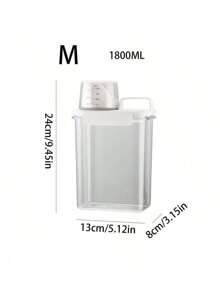 1pc 1100ml/1800ml/2300ml Transparent Detergent Liquid Refillable Container, Laundry Powder Storage Bottle With Measuring Cup - Clear - View 9