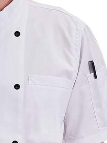 Unisex Chef Coat, Short Sleeve Solid Color Chef Jacket For Restaurant, Hotel Kitchen Staff Uniform