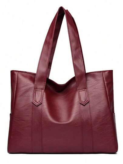 Bolsa tote feminina simples da moda, bolsa de ombro de grande capacidade, bolsa transversal versátil para escritório/casual