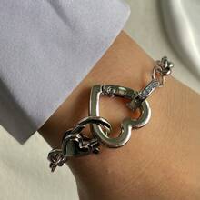 1pc Heart Shaped Bracelet Design Bracelet Chain, As A Gift For Couples, Friends, And Family On Daily Life And Festival Occasions