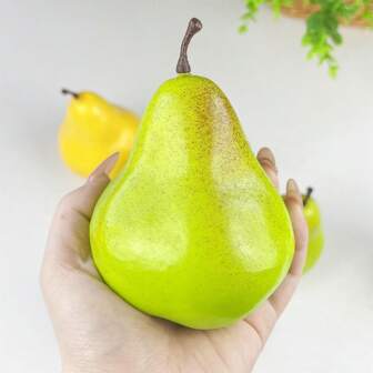 Artificial Pears, Foam Pear Decorations, Lifelike Fake Fruits For Food Bowls, Home Kitchen Restaurant Table Decor, Festival Party Photography Props Gifts Birthday Graduation,Fake Plants