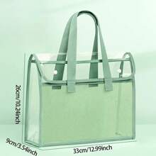 1pc Large Capacity Portable Transparent Waterproof Handheld File Folder With Built-In Organizer Expandable File Storage Pouch, PVC Self-Adhesive Document Bag For Office Supplies, Student Files, Suitable For Wedding, Anniversary, Graduation - Surface, Self-Sealed Closure, Back To School,School Supplies