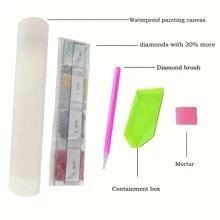 1 pièce Peinture diamant 5D 40*40cm / 15,7 po X 15,7 po, comprend une tasse de couleur, artisanat d'art de diamant DIY, cadeau de surprise fait à la main - Multicolore - Voir 4