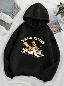Rollin' Fatties Big Size Women Hoodie Hoodies Chonk Cat Chonky Kitty Fat Cat Apparel