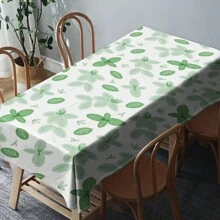 1 Piece Rectangle Waterproof Table Cloth With Four-Leaf Clover Print, Wipe-Clean Reusable Tablecloth Suitable For Outdoor Tables, Picnics, Camping, Dining Tables, Coffee Tables, Desks And Vanity - Ideal For Parties And Holidays