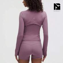 Lululemon Define Cropped Jacket Nulu-For Yoga Gym Running-Sweat-Wicking-Yoga-All Seasons Sport-Spring/Summer-Autumn/Winter-Prefect Thanks Giving Day & Chrismas Gift - Lavender Lux/Mirror Silver - 查看 3
