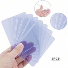 5 Pcs Vertical Laminated Card Sleeves Card Sleeves Game Card Sleeves Photo Protection Sleeves 3 Inch Star Albums Sleeves For Women Card Wallet - Clear - View 6