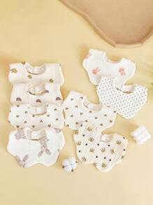 6 pañuelos baberos de gasa para bebé con diseño de pétalo anti-sucio, baberos para babeo de bebés recién nacidos