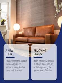 Leather Cleaner - For Furniture, Bags, Sofas, Car Seats. It Can Restore The Original Color And Texture Of Leather, Making Leather Products Look Like New, While Enhancing The Appearance Of Leather.