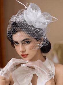 YBYR 1 Stück weißer Fascinatorhut 20er Jahre Pillbox Hut Teepartyhut Kentucky Derby Brautschmuck für Frauen Mini Hüte Kleine Hüte Mini Zylinder Mini Kappe