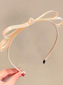 1 Peça Faixa de Cabelo Elegante e Simples Estilo Feminino de Cor Sólida com Laço de Dupla Camada, Faixa de Cabelo, Aro de Cabelo, Acessórios de Cabelo