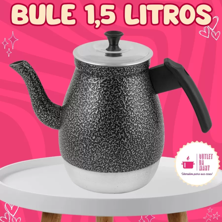 Bule em Alumínio N°8 2 Litros - Cinza - Visão 1