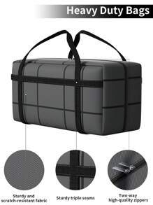 1pc Large Moving Bags With Zippers & Carrying Handles, Heavy-Duty Non-Woven Storage Container, Space Saving Moving Storage And Organization For Bedroom, Home, Closet, Wardrobe, Travel Accessories,Spacious & Portable Heavy-Duty Storage Bag With Zipper And Handles - Ideal For Home, Travel & Closet Organization Bag For School School Accessories School Stuff