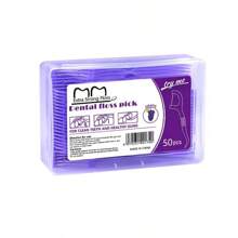 50pcs Assorted Fruit Flavored Dental Floss Sticks, Super Fine Tooth Cleaning Disposable Use Toothpicks, Multiple Colors & Flavors Available