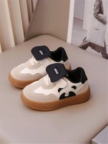 1 Pair New Contrast Color Fashionable Casual Sports Shoes, Soft Sole Anti-Slip Lightweight Breathable Toddler Shoes, Suitable For Gatherings, Daily Wear, All Seasons Year-Round