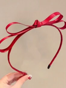 1 Peça Faixa de Cabelo Elegante e Simples Estilo Feminino de Cor Sólida com Laço de Dupla Camada, Faixa de Cabelo, Aro de Cabelo, Acessórios de Cabelo