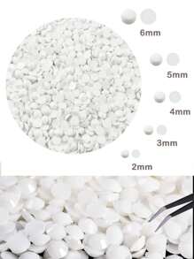 2mm-6mm 树脂水钻、平底钻石、白色非热修复水晶钻石，适用于 DIY 工艺品、杯子、瓶子、玻璃杯、服装、散装闪亮水晶珠、工艺装饰 - 白色 - 查看 13