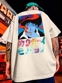 Shirt T-Shirt Oversized Streetwear Cowboy Bebop Spike Spiegel Bounty Hunter Series Drawing REF 7138 VEST NERD - 卡其色 - 查看 7