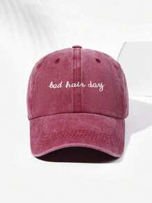 1 件刺绣“Bad Hair Day”水洗棒球帽，透气可调节高尔夫遮阳帽，适合户外活动，女士夏季时尚弧形帽檐遮阳帽，男士/中性 Y2K 风格遮阳帽 - 刺繡 - 查看 21