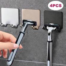 Bathroom Space Aluminum Razor Holder Storage Hook Wall Men Shaving Shaver Shelf Punch Free Razor Rack Accessories Organization Bathroom Organizer Bathroom Decor Summer - Beige - View 2