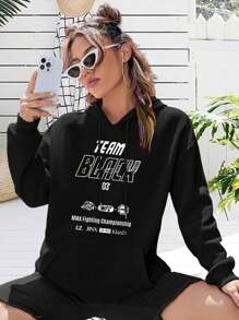 Team Black Big Size Women Hoodie For Jinx Manhwa Lovers Korea Inspired Ladies Jacket - 黑色 - 查看 1