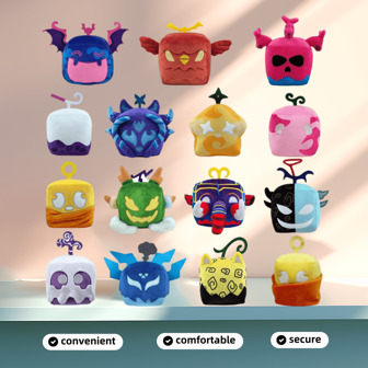 Blox Fruits Game Series Fruit Monster Plush Doll Box Set,Teen Decoration Ornament Birthday Gift,Fox Box,Blox Fruits>Code,White Monster,Plushy,Toys