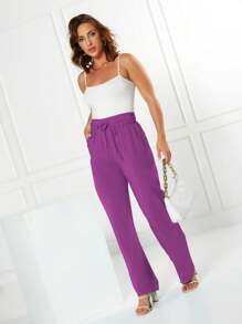 K&K FASHION Women Pants - 紫色 - 查看 2