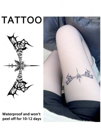 1Pc Wings Butterfly Temporary Tattoos Waterproof Sweatproof Last For 1-2 Weeks Realistic Herbal Juice Anti-Friction Non-Reflective Faux Black Fake Tattoos For Woman And Men Tattoo Stickers For Arm, Chest, Leg, Abdomen, Waist Modernist Body Art