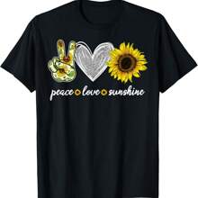 Peace Love Sunshine Sunflower Hippie Sunflower Lover Gifts T-Shirt