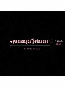 1 pezzo Adesivo divertente per passeggero principessa, adesivo per auto, accessori per auto e camion, per specchietto retrovisore, finestra, JDM, decalcomanie in vinile con scritta per uomini, donne e ragazze, principessa carina (bianco, 4,7 pollici)