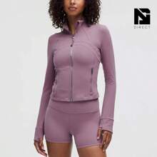 Lululemon Define Cropped Jacket Nulu-For Yoga Gym Running-Sweat-Wicking-Yoga-All Seasons Sport-Spring/Summer-Autumn/Winter-Prefect Thanks Giving Day & Chrismas Gift - Lavender Lux/Mirror Silver - 查看 1