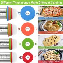 Adjustable Rolling Pin With Thickness Rings For Baking, Stainless Steel Designs Dough Roller Pins For Cookie Decorating Baking Supplies Fondant Cake Baker - Silver - View 3