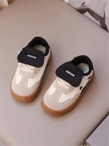 1 Pair New Contrast Color Fashionable Casual Sports Shoes, Soft Sole Anti-Slip Lightweight Breathable Toddler Shoes, Suitable For Gatherings, Daily Wear, All Seasons Year-Round