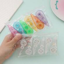 2包12片修正带迷你修正带透明修正带袋装可爱便携式修正带修正带文具适用于学生办公室。返校 - 彩色 - 查看 2