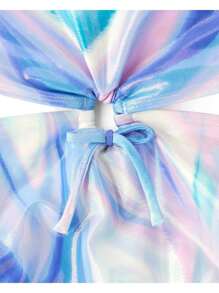The Children's PLACE Tween Girls Print Cut Out One Piece Swimsuit Pink Tie Dye Blue - 蔚藍午後 - 查看 2