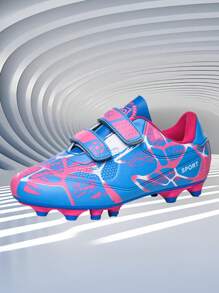 1 đôi giày đá bóng trẻ em, thiết kế đinh bền chống trượt bằng PU, giày thể thao chuyên nghiệp cho trẻ em trong mọi mùa - Màu Hồng baby - Xem 4