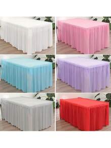 2pcs/Set Disposable Plastic Tablecloth Set, Rectangular Solid Color, Suitable For Wedding, Bridal Shower, Birthday, Buffet Party, Elegant Table Decoration, Holiday Party Supplies, Fits Various Event Themes