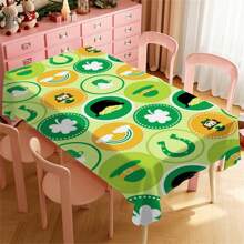 1 Piece Rectangle Waterproof Table Cloth With Four-Leaf Clover Print, Wipe-Clean Reusable Tablecloth Suitable For Outdoor Tables, Picnics, Camping, Dining Tables, Coffee Tables, Desks And Vanity - Ideal For Parties And Holidays