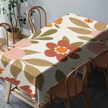 1 Piece Rectangle Waterproof Table Cloth With Four-Leaf Clover Print, Wipe-Clean Reusable Tablecloth Suitable For Outdoor Tables, Picnics, Camping, Dining Tables, Coffee Tables, Desks And Vanity - Ideal For Parties And Holidays