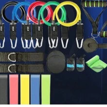 Banda de goma de entrenamiento multifuncional, banda de resistencia para yoga, fitness, juego de 23 piezas, cuerda de tracción de látex, deportes, fuerza de brazos
